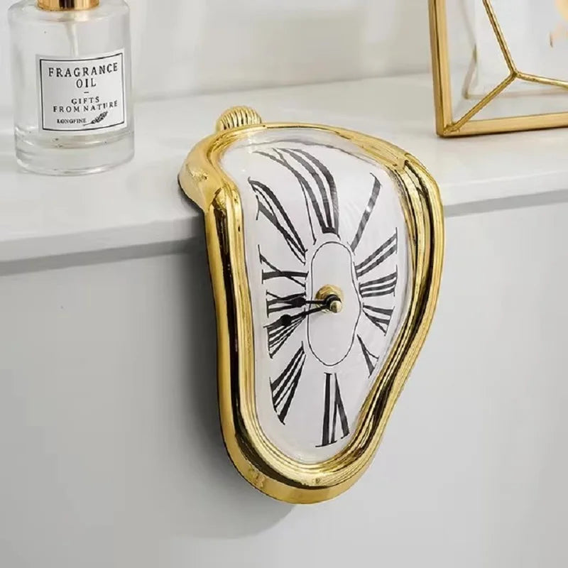 Surrealistic Melting Clock Silent Melting Wall Clock Salvadoran Dali Style Decorative Home Watch Office Shelf Table Gift