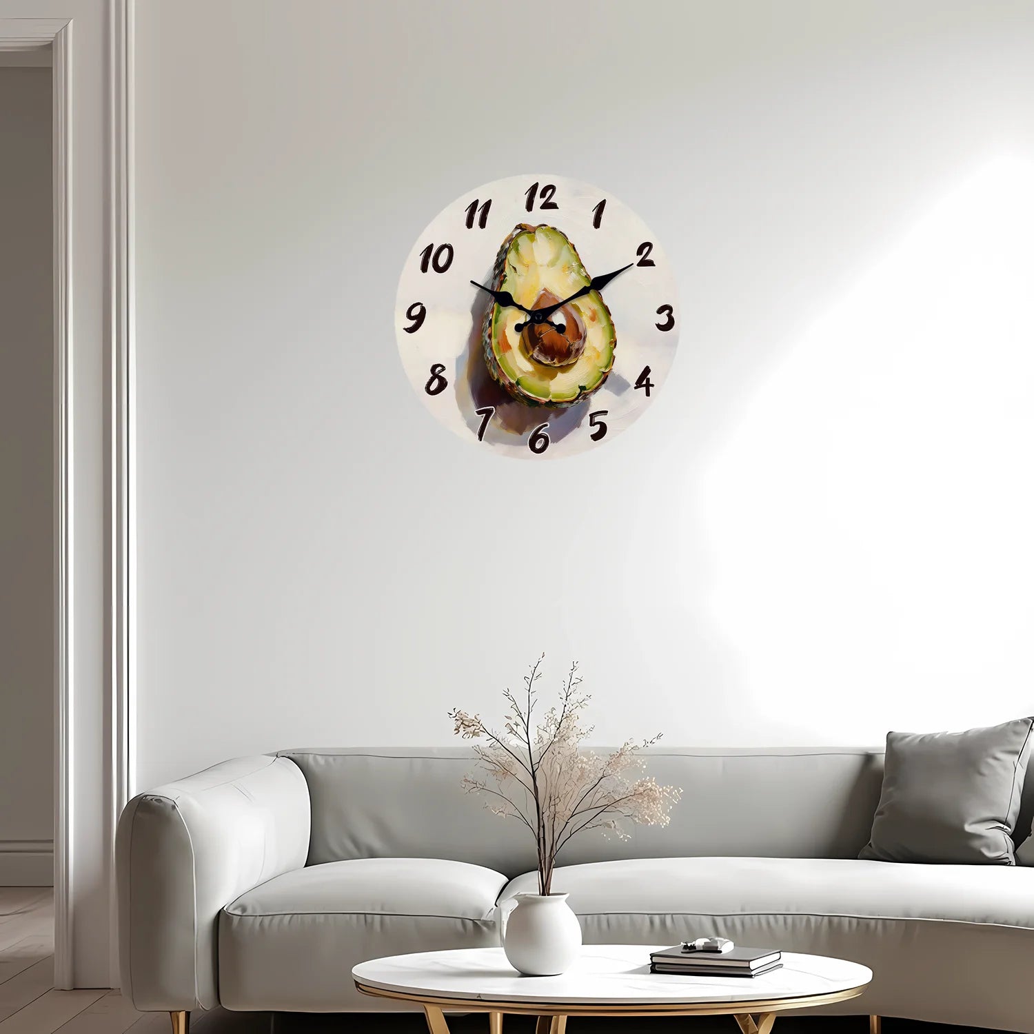 Avocado Pattern Wooden Wall Clock