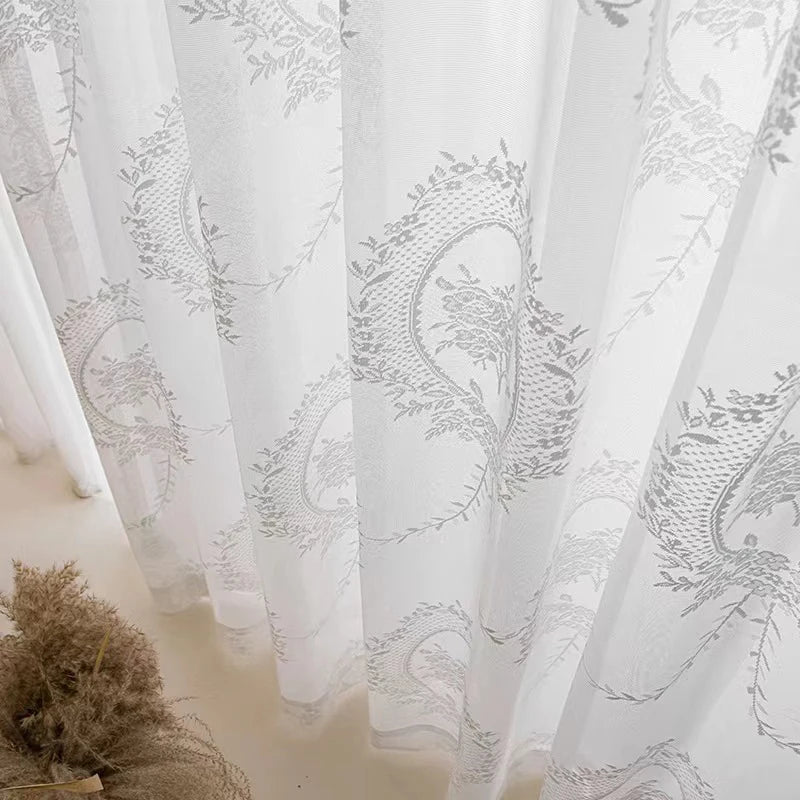Classic Embroidered Woven Lace Window Sheer